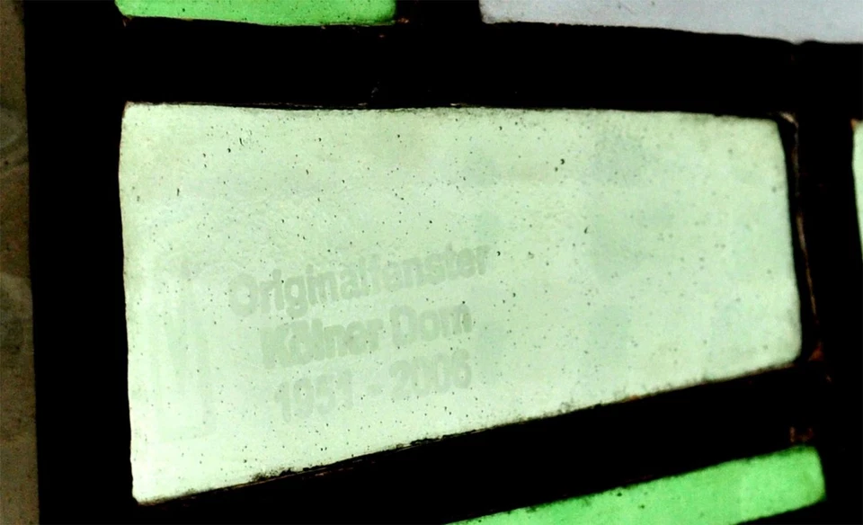 Bleiverglasung Fensterbild Originalfenster aus dem Kölner Dom Ätzstempel - Bild 3 von 3