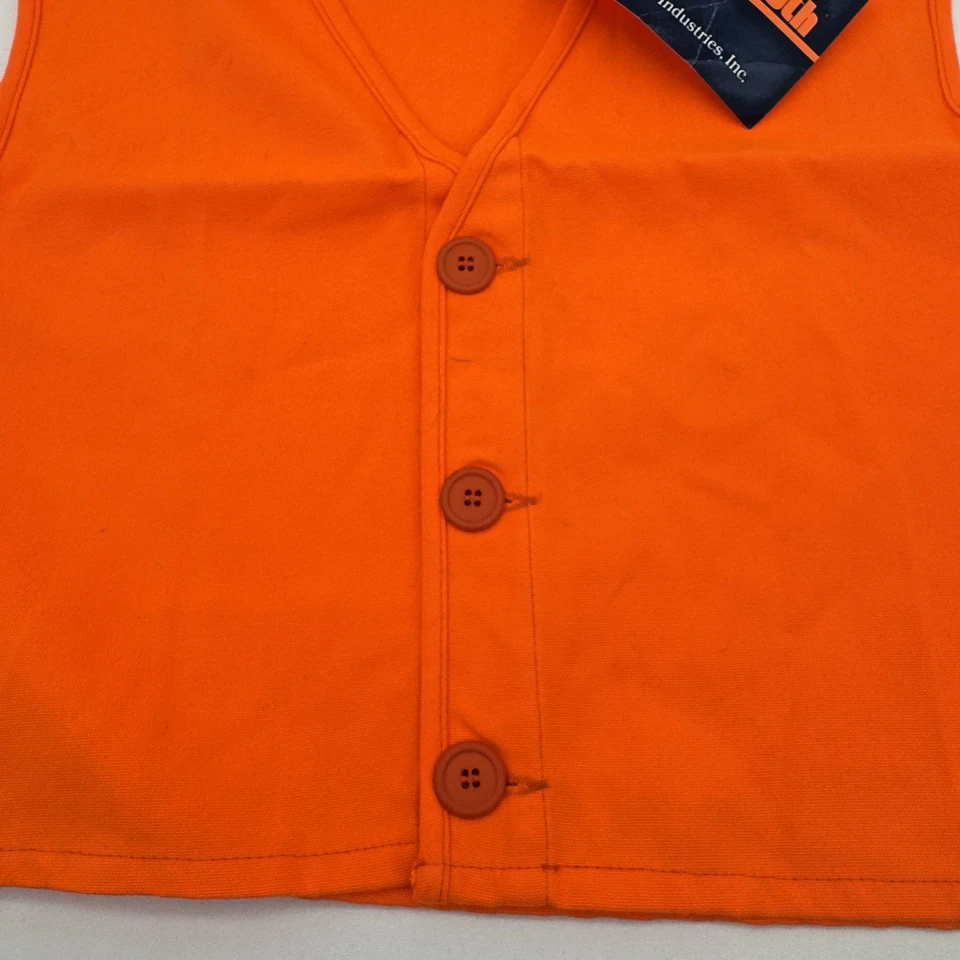 Vintage LL Bean Blaze Orange Hunting Vest Mens Large K-082 Made In USA - Image 3 of 4