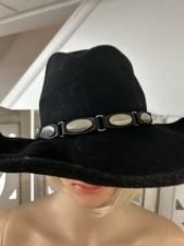 SCALA Wool Felt Hat Black with Silver Southwestern Band 22"