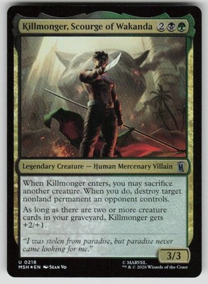 Killmonger, Scourge of Wakanda Foil Uncommon Marvel Super Heroes 218 MTG NM 2026