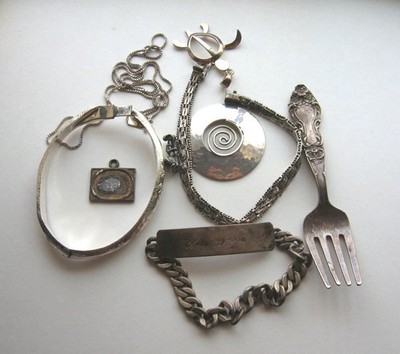 925 Sterling Silver Mixed Scrap Use Lot 92.9 Grams No Stones / Weighted Pieces
