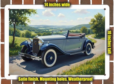 Metal Sign - 1930 Lancia Dilambda Oil Painting - 14x10