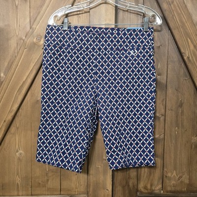 Rafaella Comfort Bermuda Shorts Women's Size 10 Mediterranean Blue Print NWT