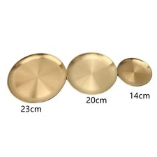 23cm Fashion Simple Dinner Plates Gold Dining Plate Serving Dishes Round Plate