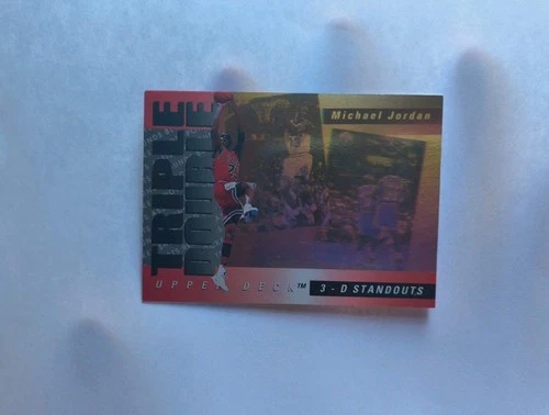 MICHAEL JORDAN 1993 Upper Deck 3D Standouts HOLOGRAM TRIPLE DOUBLE CARD# TD2