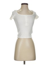 DAZY Women Ivory Short Sleeve Top S