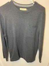 The Normal Brand Roll Hem Pocket Crew Sweater Mens Size M Grey