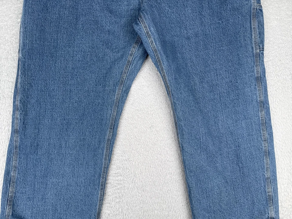 Faded Glory Jeans Mens 40x30 Blue Fleece Lined Carpenter Utility Hammer Loop - Image 3 of 4