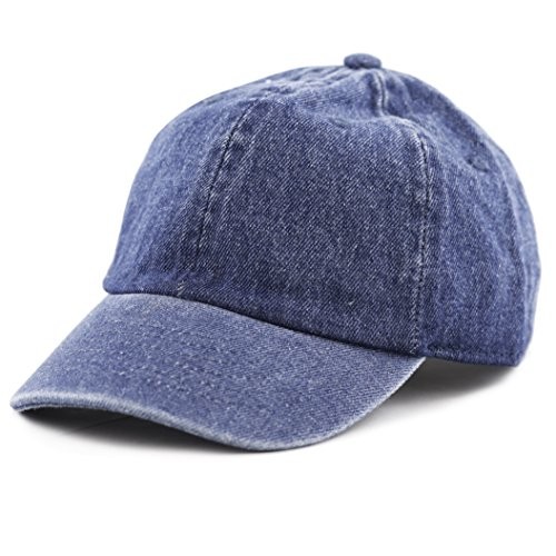Kids Washed Low Profile Cotton and Denim UPF 50+ Plain Baseball 2-5T Dark Denim