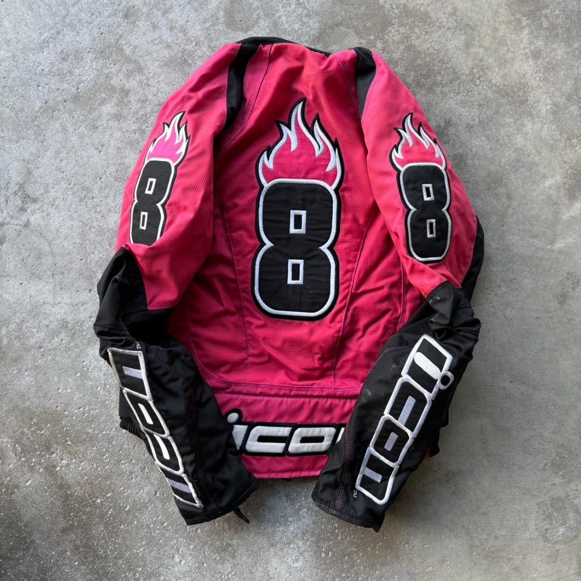 Icon Motosports Riding Racing Jacket Womens Medium Pink Stage 2