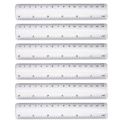 6 Inch Metal Rulers, 6Pcs Aluminum Alloy Drafting Ruler Measuring Tools