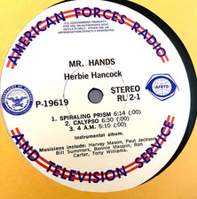 RL 2-1 AFRTS RARE MILITARY PRESSING, HERBIE HANCOCK "MR HANDS", PATRICE RUSHEN