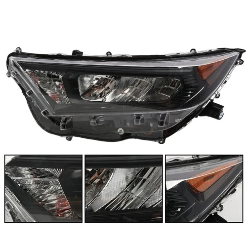 Headlight Assembly For 2019-2022 Toyota RAV4 LE XLE LED Black Left+Right Side - Picture 4 of 11