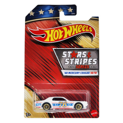 HOT WHEELS '68 Mercury Cougar White Car Stars & Stripes WalMart GJW74 2020