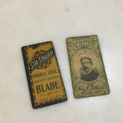King Gillette Green Blade &  Sta-Sharp double Edge Blade- Original Wrappers
