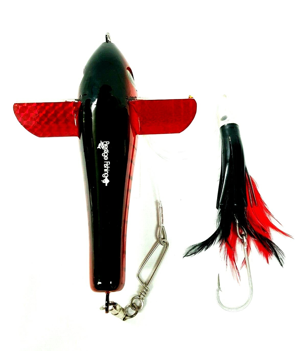fishing bird teaser 7'' & tuna feather 6'' lure rigged for tuna