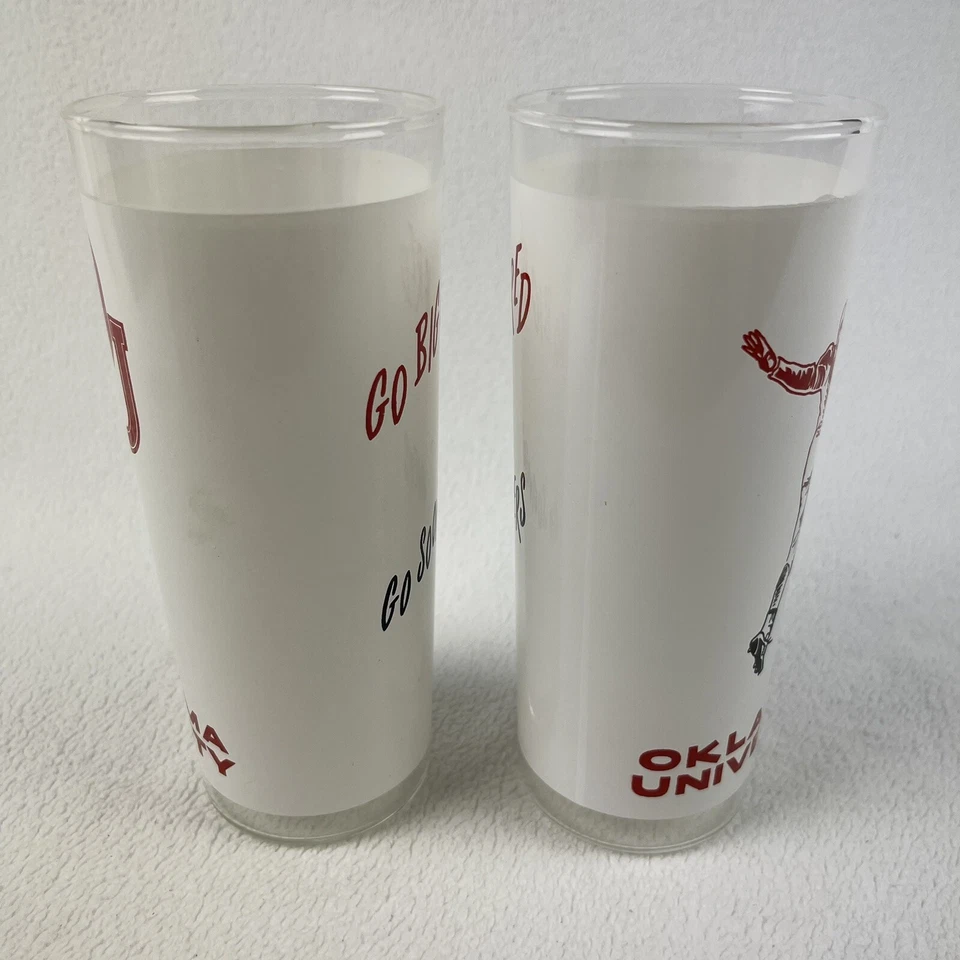 Juego de 2 vasos de cóctel de fútbol americano Oklahoma Sooners vintage Foto 4 de 4