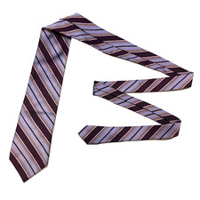 Ted Baker London Tie Men's Blue Striped 100 Silk Necktie Handmade In USA