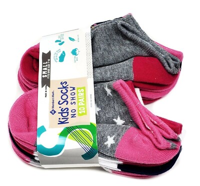 10 Pairs Girls Socks, Shoe Size: 7-10