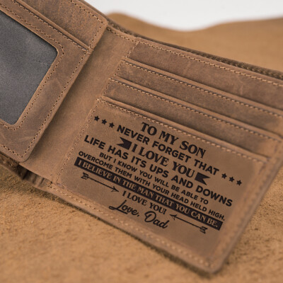 Personalized Wallet, Men Wallet, Leather Wallet For Man, Dad To Son Love U W18