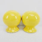 ROUND BALL BULB SALT & PEPPER SHAKERS sunflower yellow FIESTA new