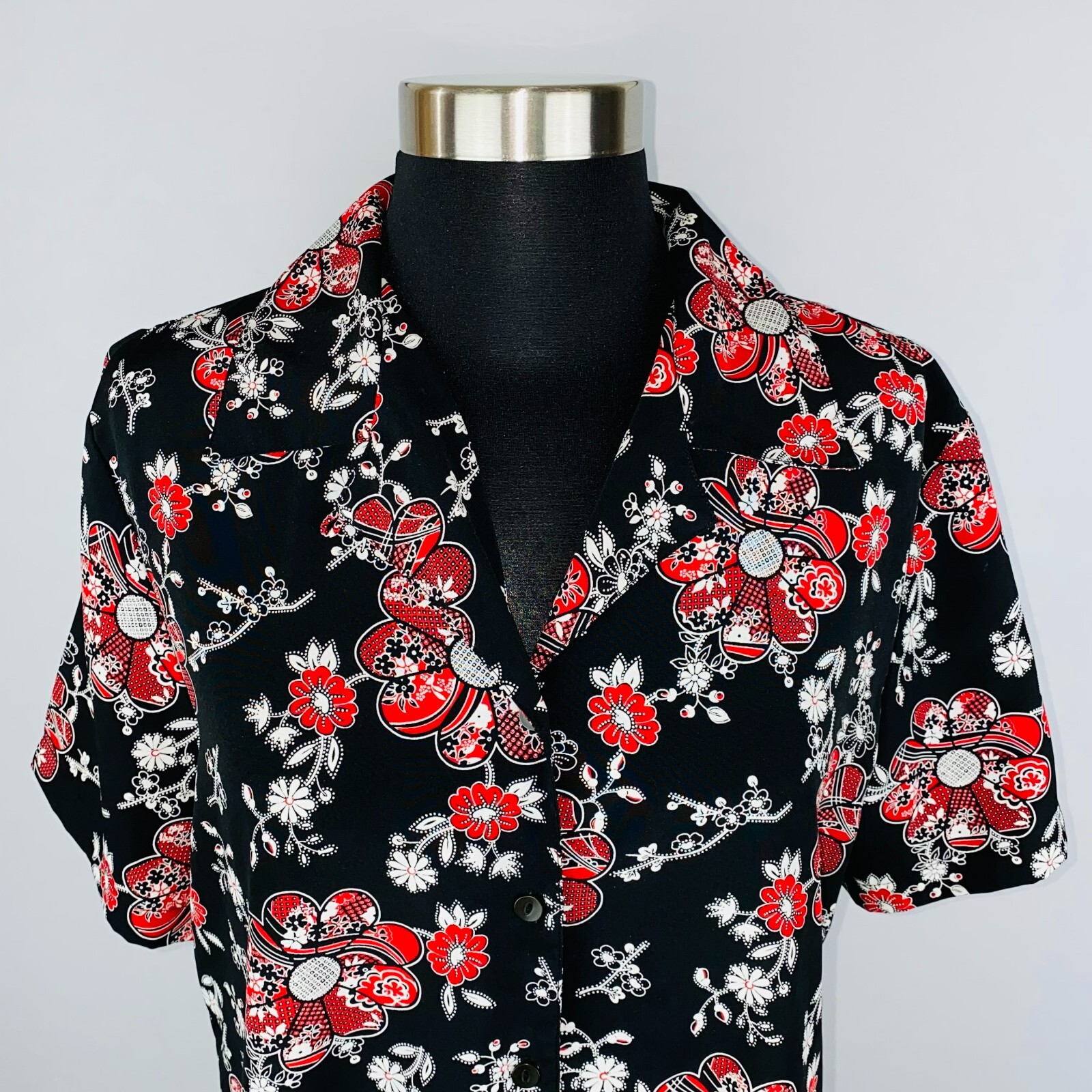 Notations Womens Medium M Polyester Red Black Hip… - image 3