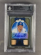 2005 Donruss Diamond Kings #283 Ron Santo /25 Dual Bat Auto Green BGS 8