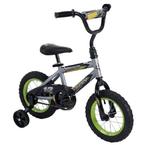 12in Huffy Rock It Boy Bike, Silver And Lime Kids Bike - Picture 5 of 9