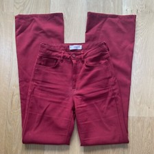 VINTAGE STYLE MANGO RED FLARED TROUSERS PANTS EU 32 Y2k 90s