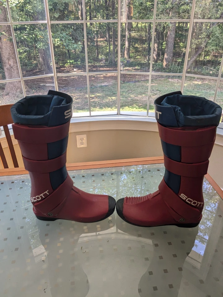 [Muy Raras] Botas de Motocross SCOTT USA De Colección Talla US MED/LG Rojo Azul/Negro Amarillo Foto 4 de 4