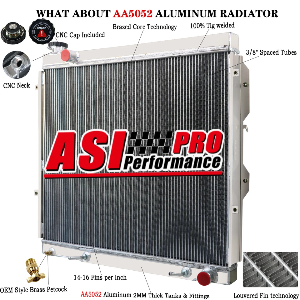 4 Row Aluminum Radiator For 00-2006&01 Toyota Tundra 2007 Sequoia 4.7L V8 4-Door - Imagem 3 de 4