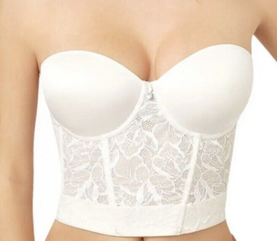 NEW Le Mystere Sensuelle Shortline Strapless Underwire Ivory Bustier 34B NWT $79