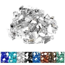 10 Pounds Fire Glass - 1/4 Inch High Luster Reflective Tempered Glass Rocks f...