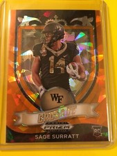 🔥🔥2021 Prizm Draft Picks SAGE SURRATT Orange Ice Crusade RC Wake Forest Lions