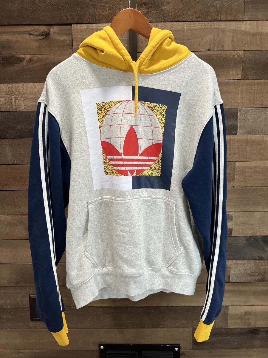 ADIDAS ORIGINALS - GD2116 A TREFOIL HOODIE - Sweatshirt - GLOBE GRAPHIC -  Med | eBay