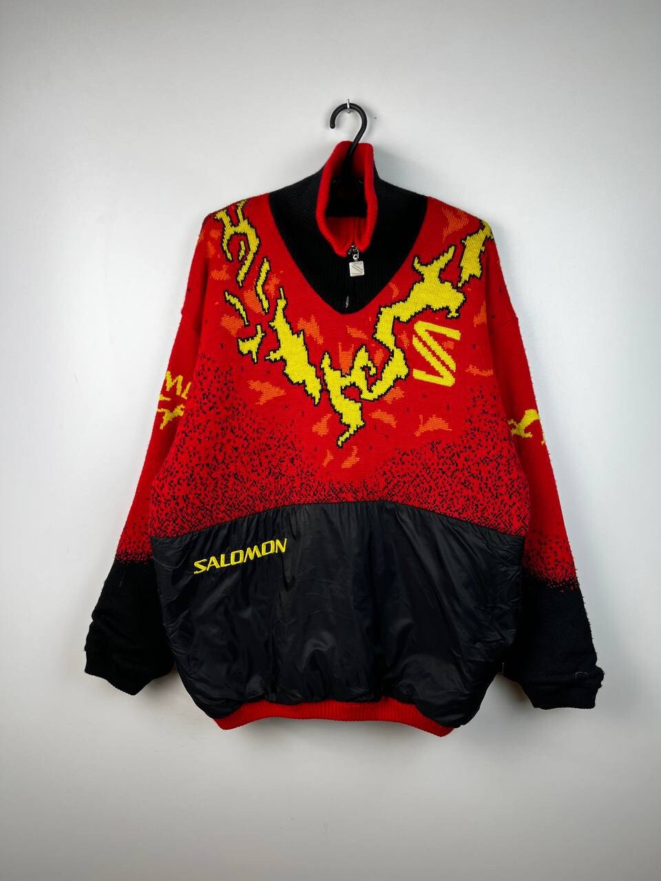 Maglione Salomon multicolore logo sci anni 90 vintage taglia L