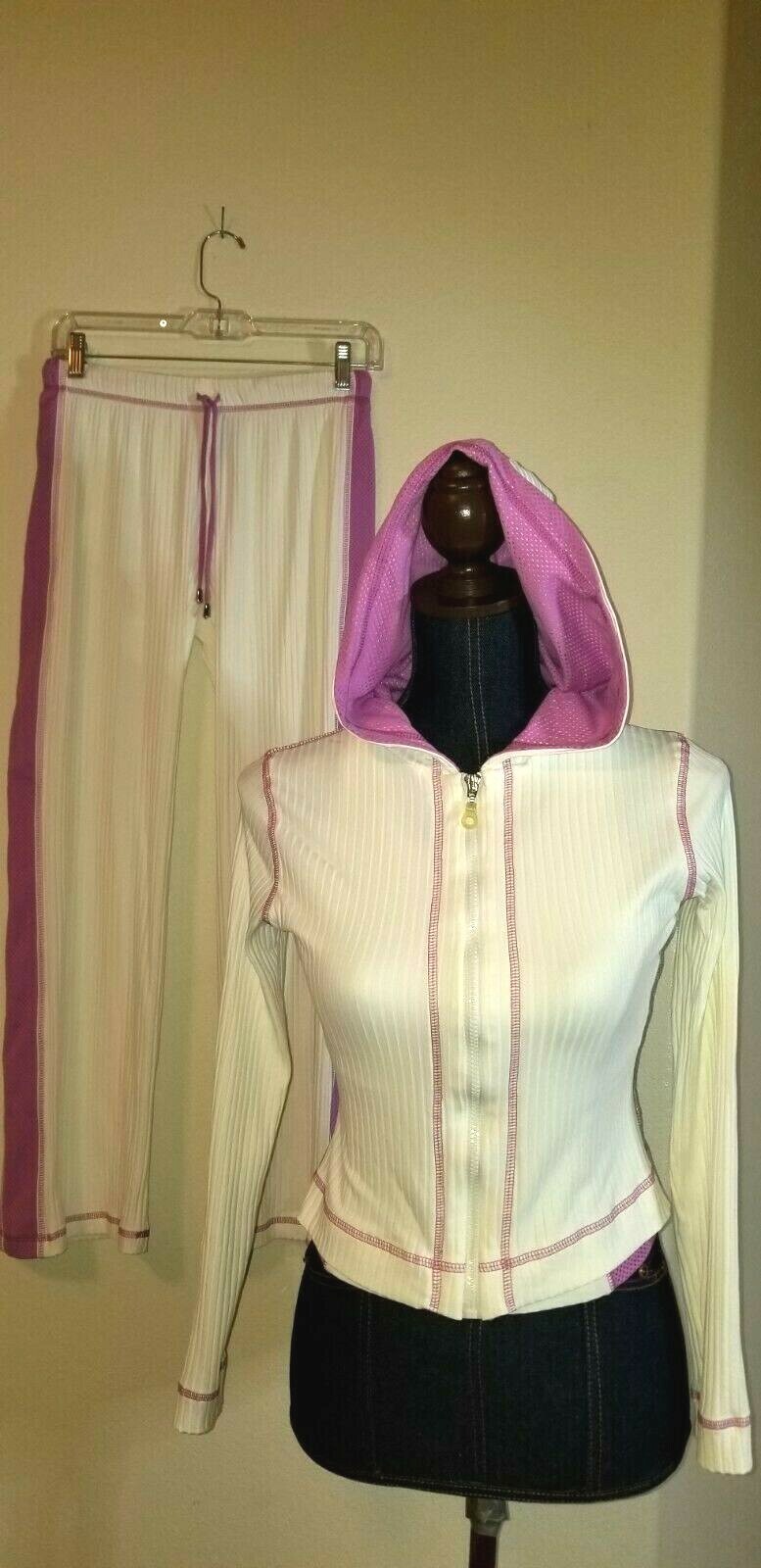 107 nuove senza etichette lotto di 3 tute sportive track Small by City Tech 94% nylon 6% spandex bianche