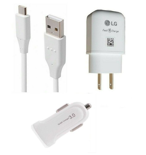 LG OEM mur rapide USB-C + adaptateur voiture non OEM pour LG V20/V30/V40/V50/V60 ThinQ - Photo 1/25