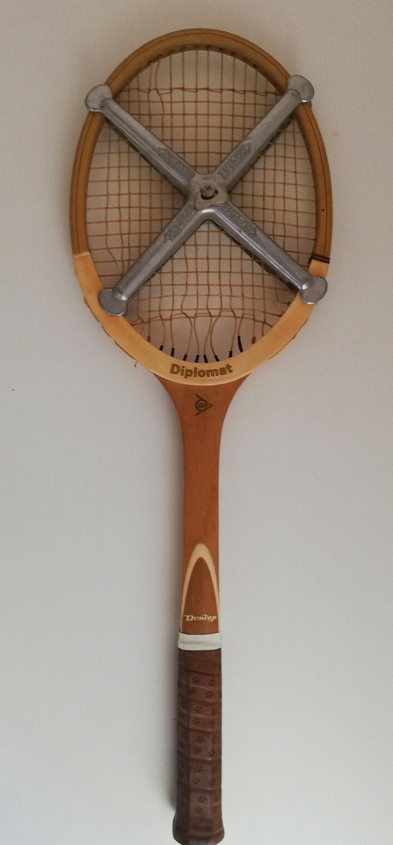 Raquette de tennis vintage Dunlop Neptune en bois avec housse