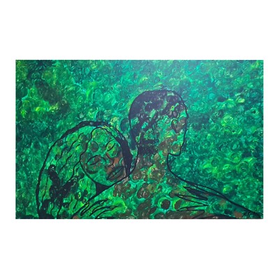 Gemälde Bilder Modern Art Acryl On Canvas Green Lover DEKORATION