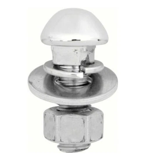 Conjunto de 5 parafusos de para-choque dianteiro ou traseiro cromados para caminhões e SUV Chevy GMC de 1947-1972 - Imagem 2 de 4