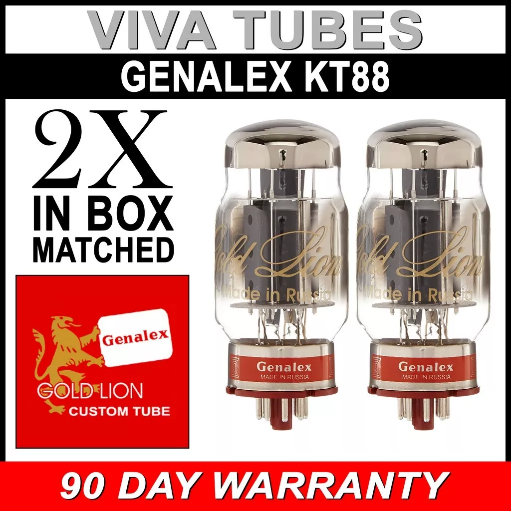 Brand New Matched Pair (2) Genalex Gold Lion Reissue KT88 / 6550
