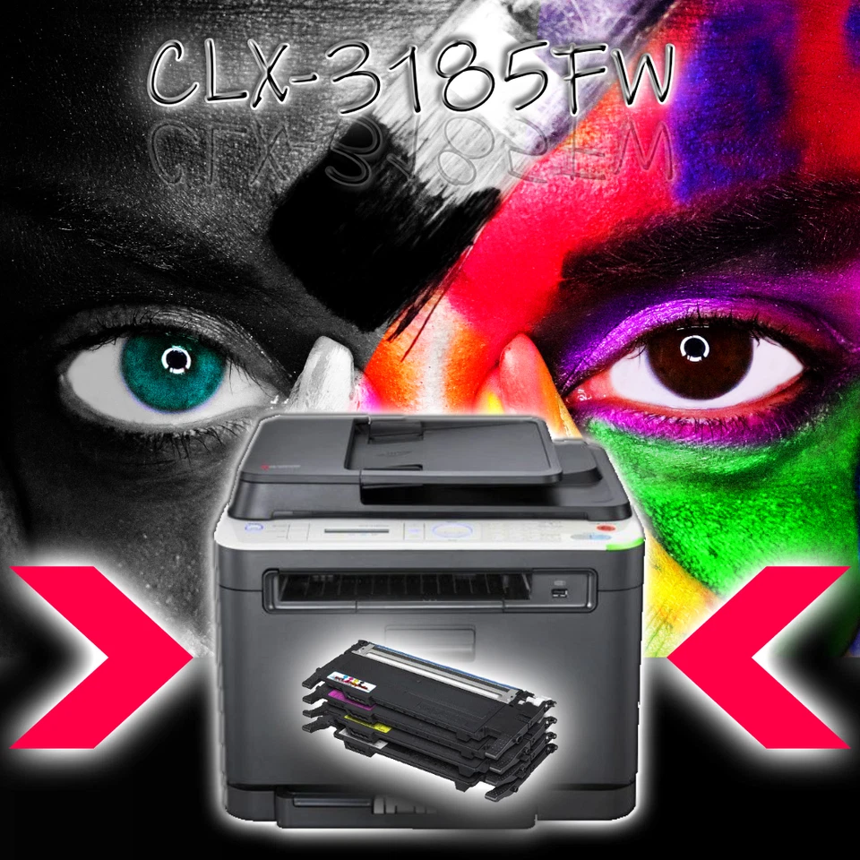 SAMSUNG CLX-3185FW 4 in 1 Multifunktions-Farblaserdrucker W-LAN inkl. neue Toner