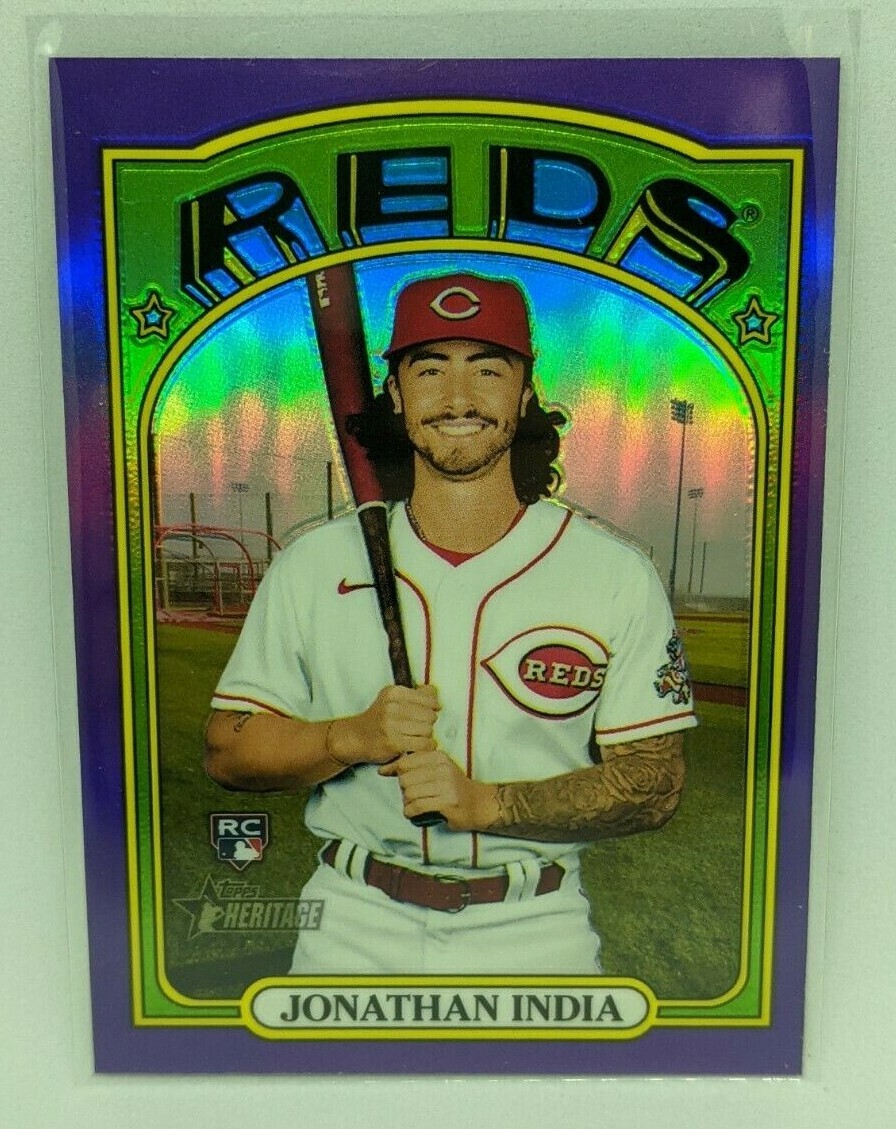 2021 TOPPS HERITAGE HIGH NUMBER Jonathan India Purple Chrome Reds #541 RC