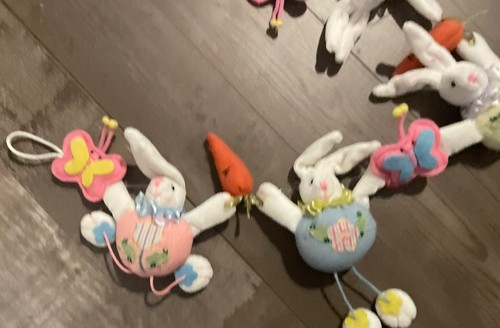 Felt Easter Bunny Garland Spring Rabbits & Butterflies - Picture 5 of 8