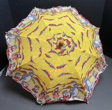 Vintage Rare Seagull Brand Childs Cloth Umbrella Yellow, 16  x 22  
