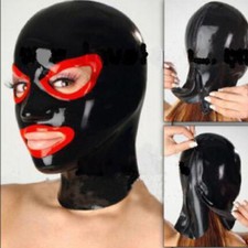 Latex Hood Open Mouth and Beautiful Eyes Handmade Rubber Mask Club Wear Costumes
