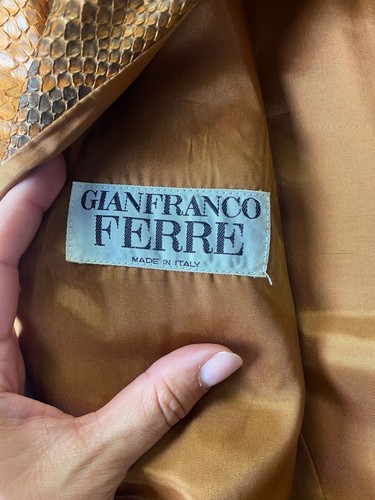 GIANFRANCO FERRE Snakeskin Leather Bomber Vintage Jacket Coat - Picture 7 of 18