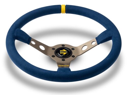 MOMO Mod.07 Steering Wheel 350mm Blue Microfiber Anthracite Spokes NEW NFC - 第 3/7 張圖片