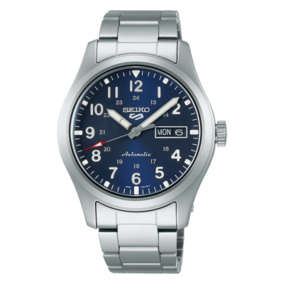 New Seiko 5 Sports SRPG29  Steel Blue Dial Day Date Automatic Men's Watch